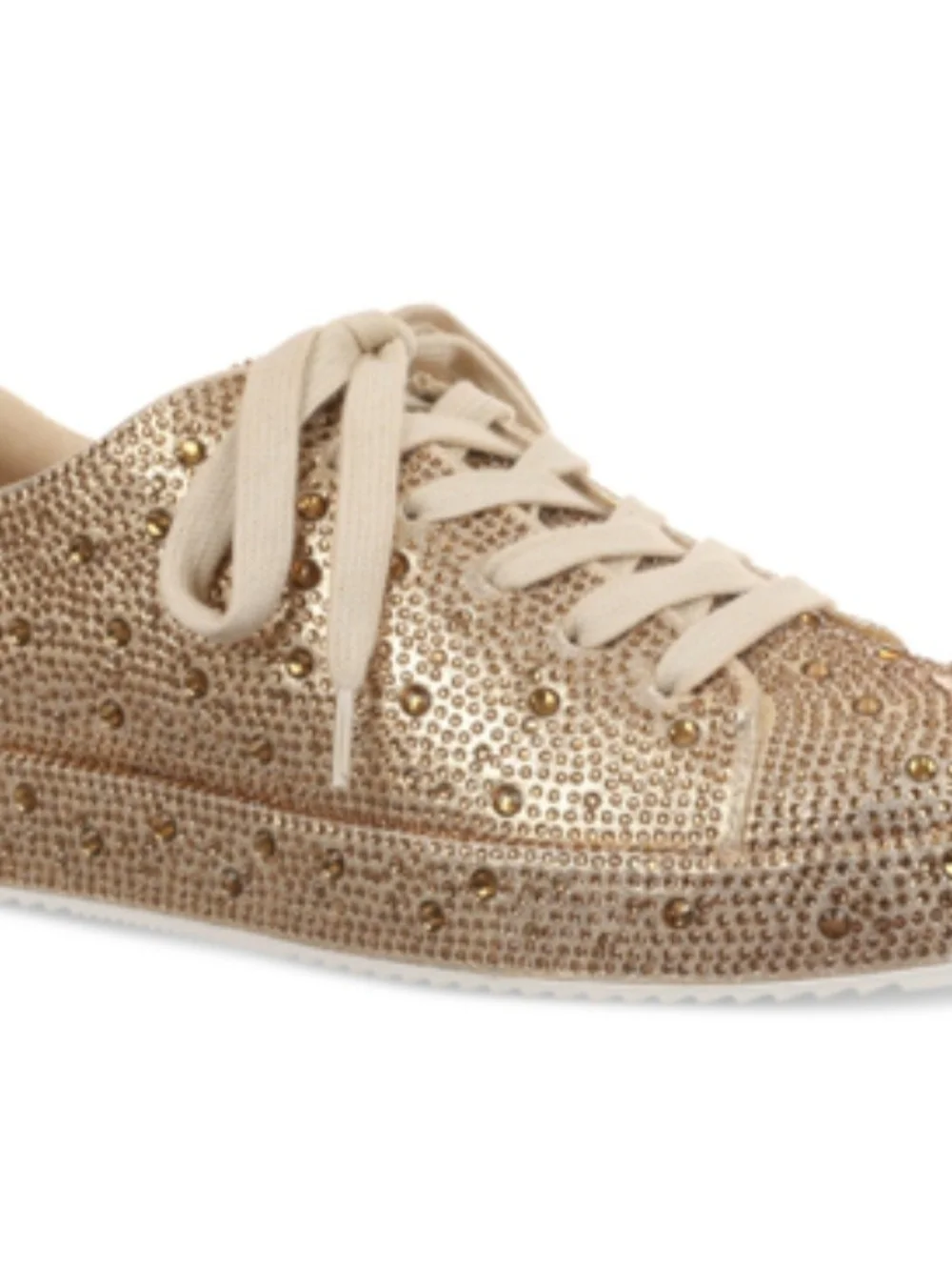 Betsey Johnson Gold Crystal-Studded Low-Top Sneaker
